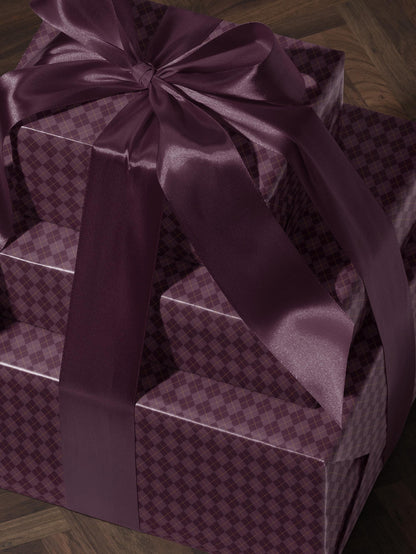 Argyle Purple Wrapping Paper Birthday Purple Plaid Gift Wrap Mom Anniversary Gift for Her Vintage Wrapping Paper Craft Decoupage Paper