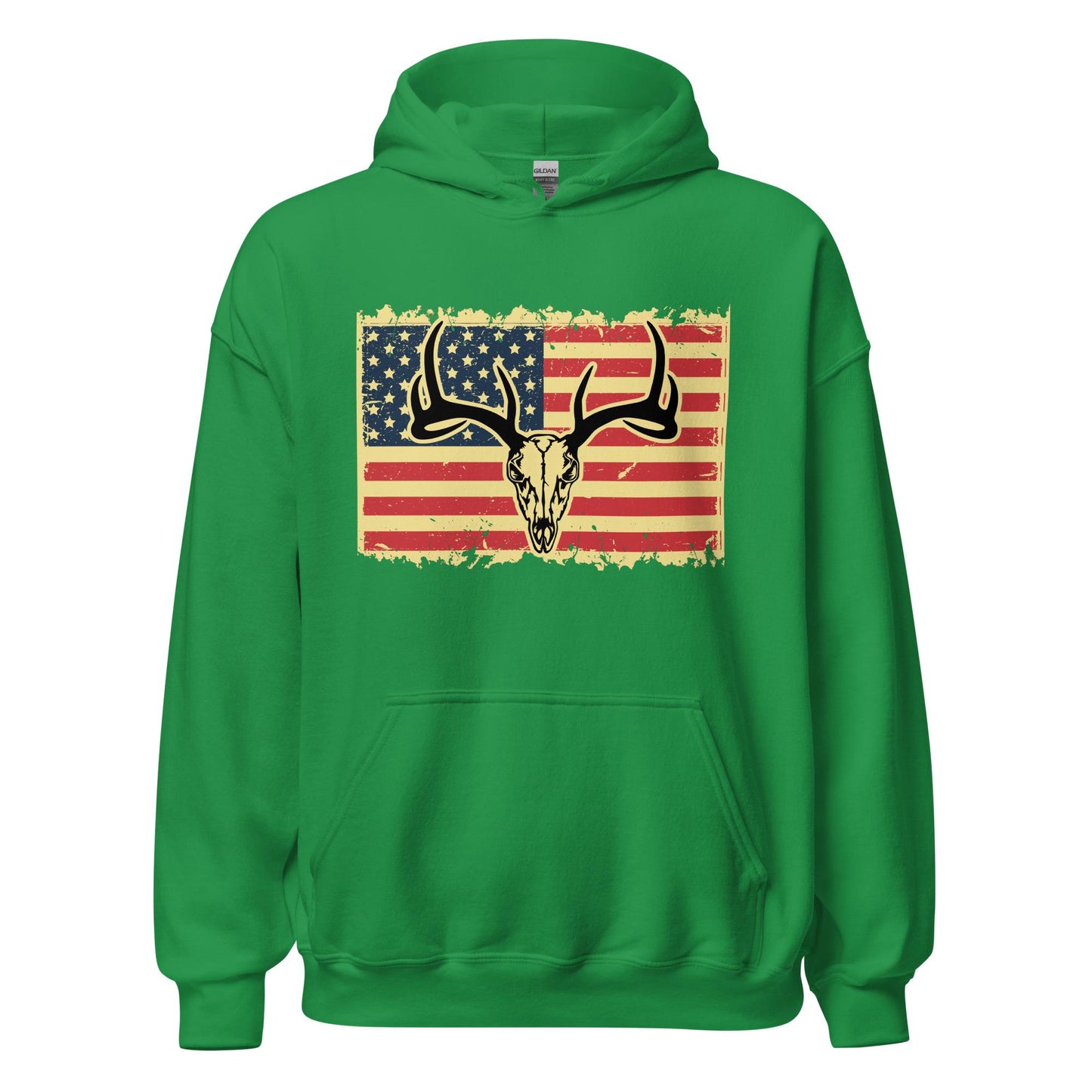 Deer skull American flag Hoodie, hunting hoodie, mens hunting hoodies, hunting gifts for men, gift for hunter,