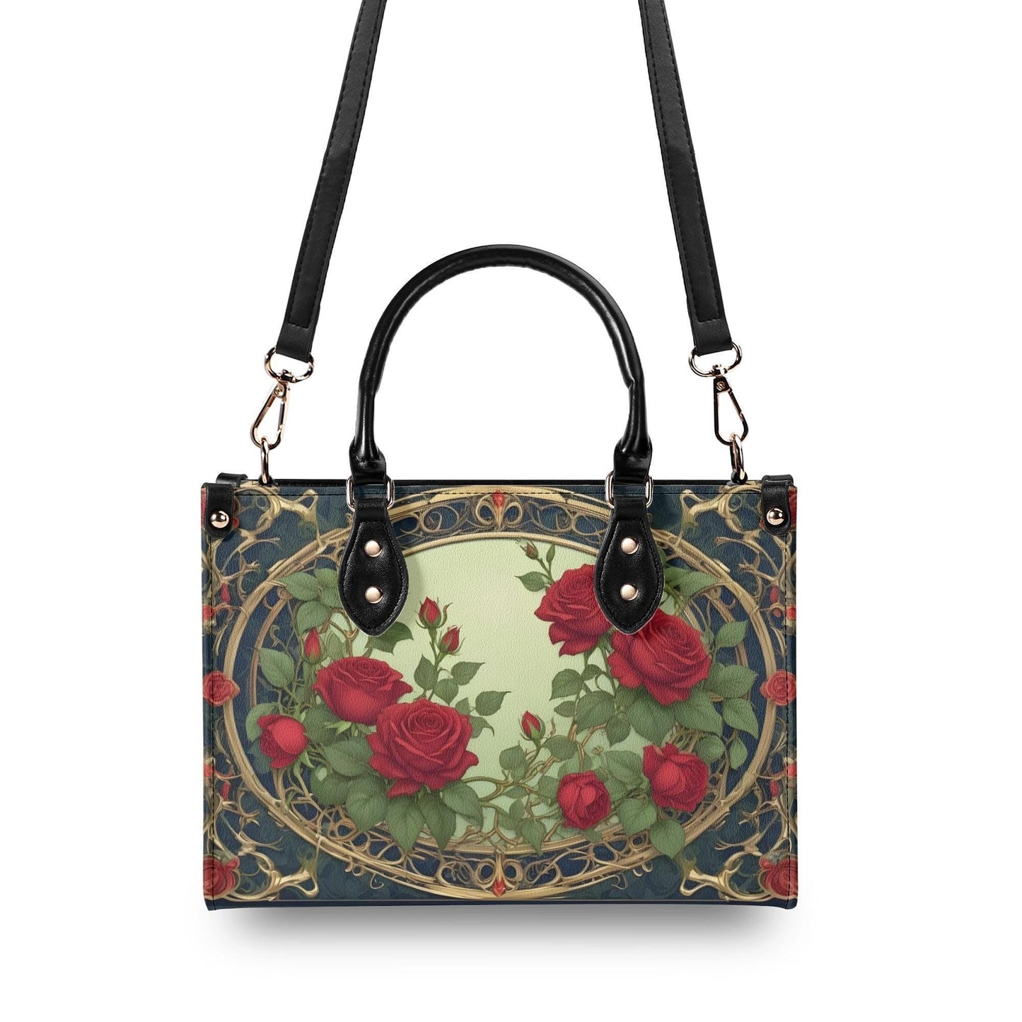 Lush Roses and Vines Bag Cute Crossbody Bag Unique Purse Cute Purse, Luxury Bag Vegan Leather Bags Printed Designer Bag