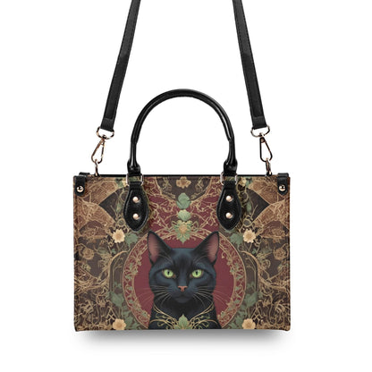Elegant Black Cat Bag Cute Crossbody Bag Unique Purse Cute Purse, Luxury Bag Vegan Leather Bags Printed Designer Bag