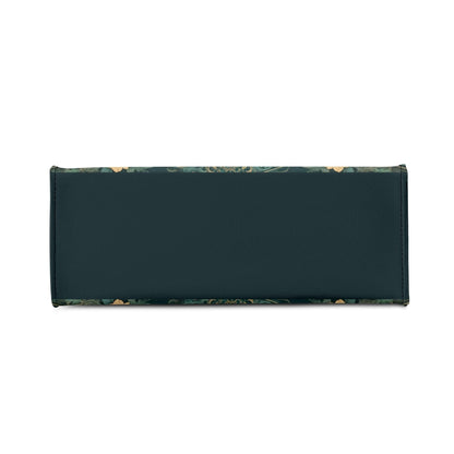 Mystical Cat Crossbody Bag in Teal and Gold - Art Nouveau Vegan Leather Purse, Unique Gift for Women