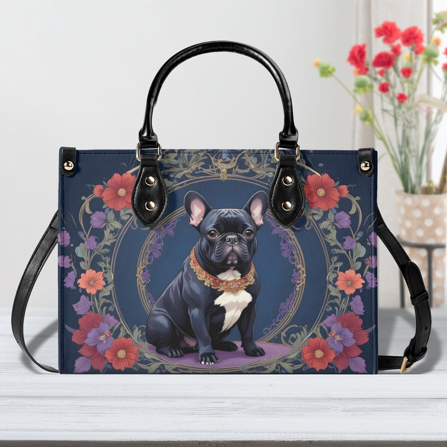 Regal French Bulldog Bag Cute Crossbody Bag Unique Purse Cute Purse, Luxury Bag Vegan Leather Bags Printed Designer Bag