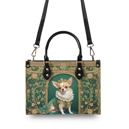 Chihuahua Art Nouveau Crossbody Bag - Royal Dog Portrait Vegan Leather Purse, Unique Gift for Dog Lovers