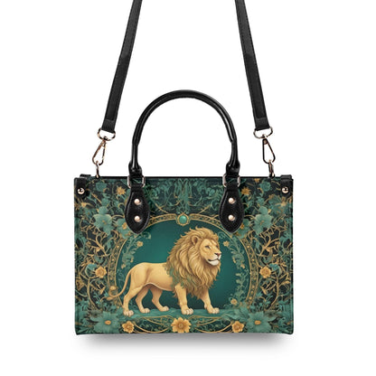 Majestic Golden Lion Crossbody Bag - Nature-Inspired Vegan Leather Designer Purse, Unique Gift for Women