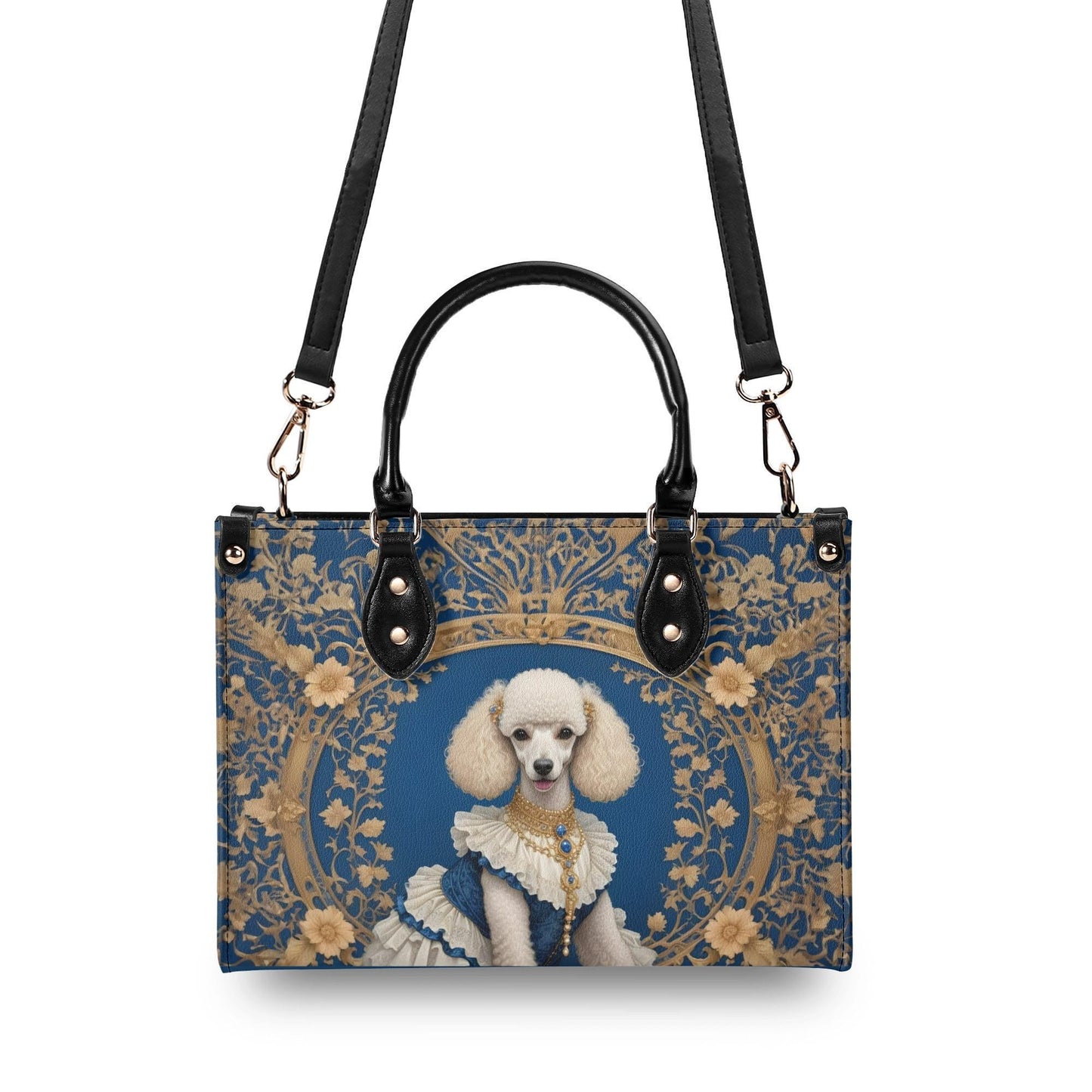 Queenly Poodle- Art Nouveau Royal Dog Portrait Bag Cute Crossbody Bag Unique Purse Cute Purse, Luxury Bag