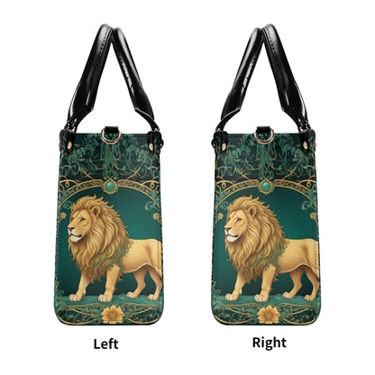 Majestic Golden Lion Crossbody Bag - Nature-Inspired Vegan Leather Designer Purse, Unique Gift for Women