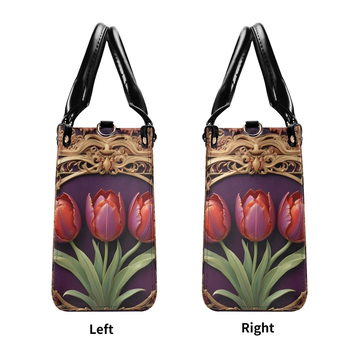 Tulips Bag Cute Crossbody Bag Unique Purse Cute Purse, Luxury Bag Vegan Leather Bags Printed Designer Bag