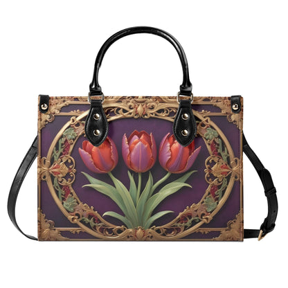 Tulips Bag Cute Crossbody Bag Unique Purse Cute Purse, Luxury Bag Vegan Leather Bags Printed Designer Bag