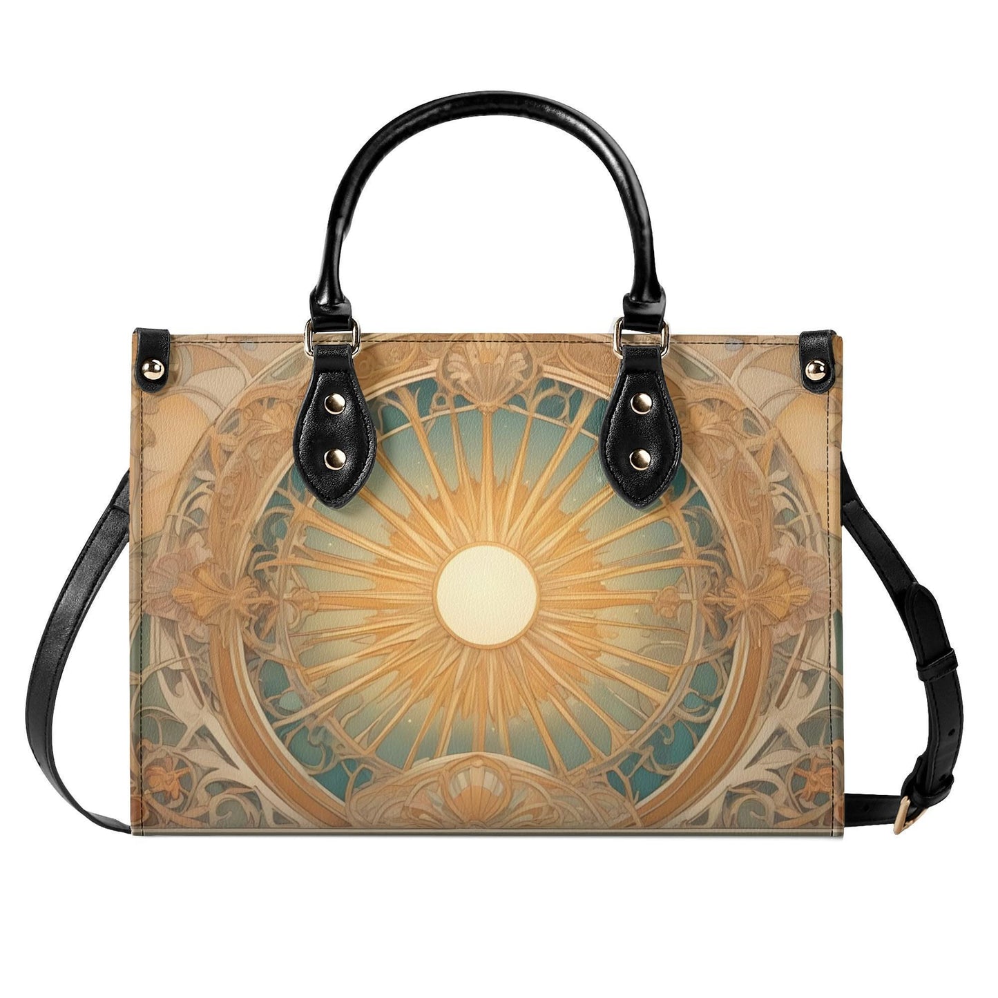 Sun Art Nouveau Bag Cute Crossbody Bag Unique Purse Cute Purse, Luxury Bag Vegan Leather Bags Printed Designer Bag