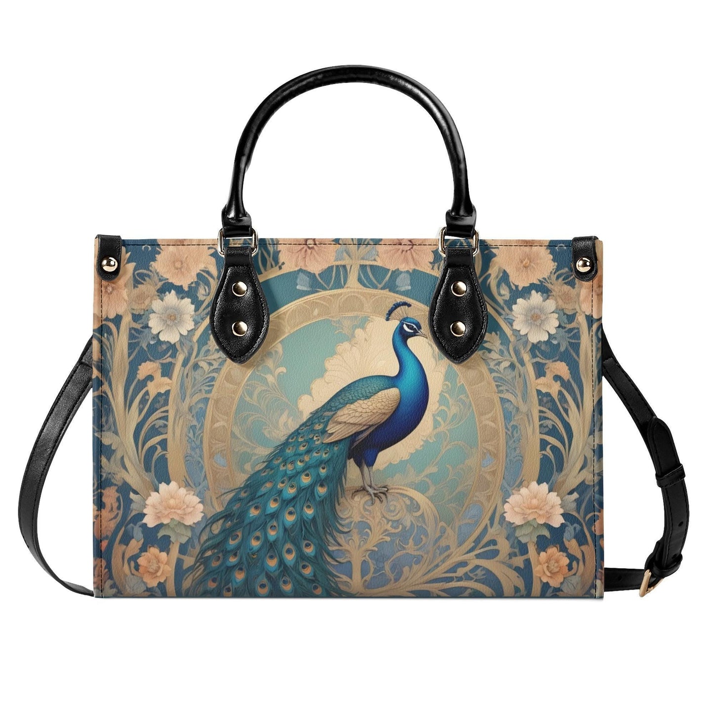 Celestial Sunburst Crossbody Bag - Art Nouveau Vegan Leather Designer Purse, Unique Gift for Women