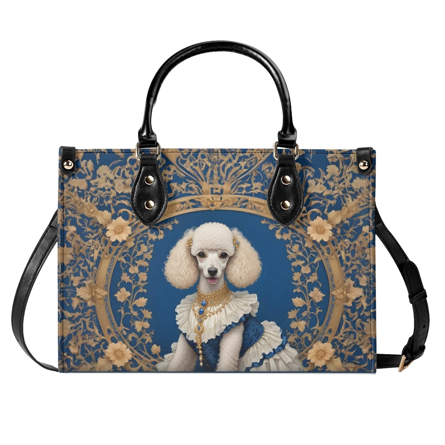 Queenly Poodle- Art Nouveau Royal Dog Portrait Bag Cute Crossbody Bag Unique Purse Cute Purse, Luxury Bag