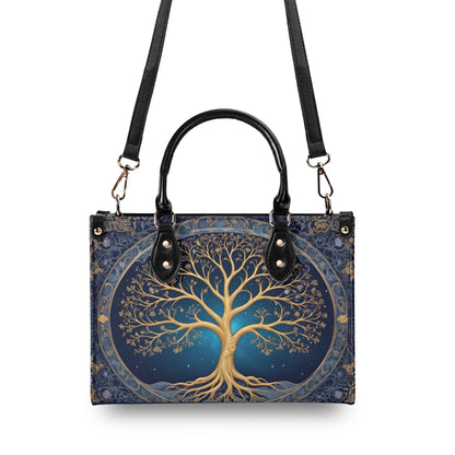 Cosmic Tree of Life Crossbody Bag - Mystical Art Nouveau Vegan Leather Purse, Unique Gift for Women
