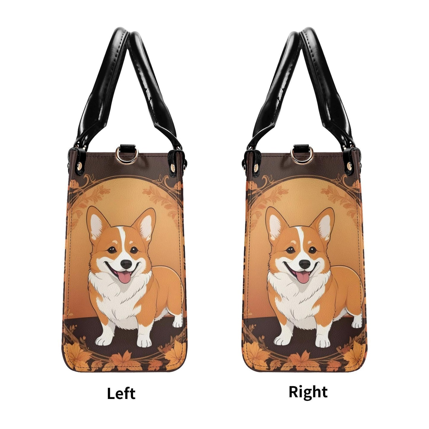 Elegant Corgi Crossbody Bag in Autumn Tones - Vegan Leather Purse, Unique Gift for Dog Lovers