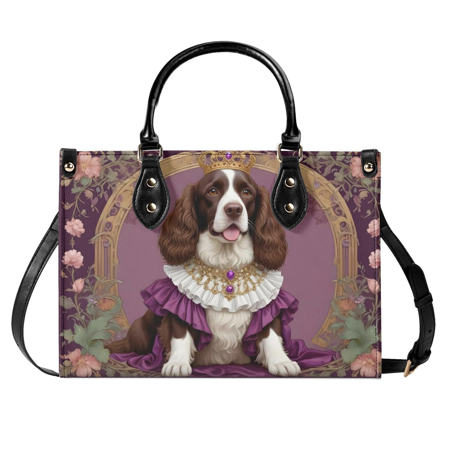 Spaniel- Art Nouveau Royal Dog Portrait Bag Cute Crossbody Bag Unique Purse Cute Purse, Luxury Bag Vegan Leather Bags Printed Designer Bag