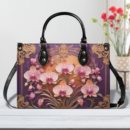 Orchids Crossbody Bag - Floral Vegan Leather Designer Purse, Unique Gift for Women