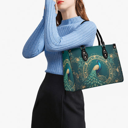 Elegant Peacock Crossbody Bag - Nature-Inspired Vegan Leather Designer Purse, Unique Gift for Women