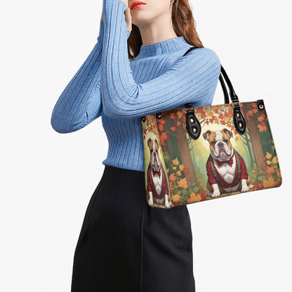 Bulldog in Flannel Shirt and Suspenders Bag Cute Crossbody Bag Unique Purse Cute Purse, Luxury Bag Vegan Leather Bags Printed Designer Bag