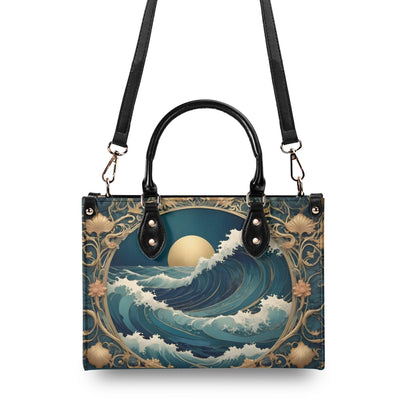 Ocean Waves Crossbody Bag - Nature-Inspired Vegan Leather Designer Purse, Unique Gift for Women