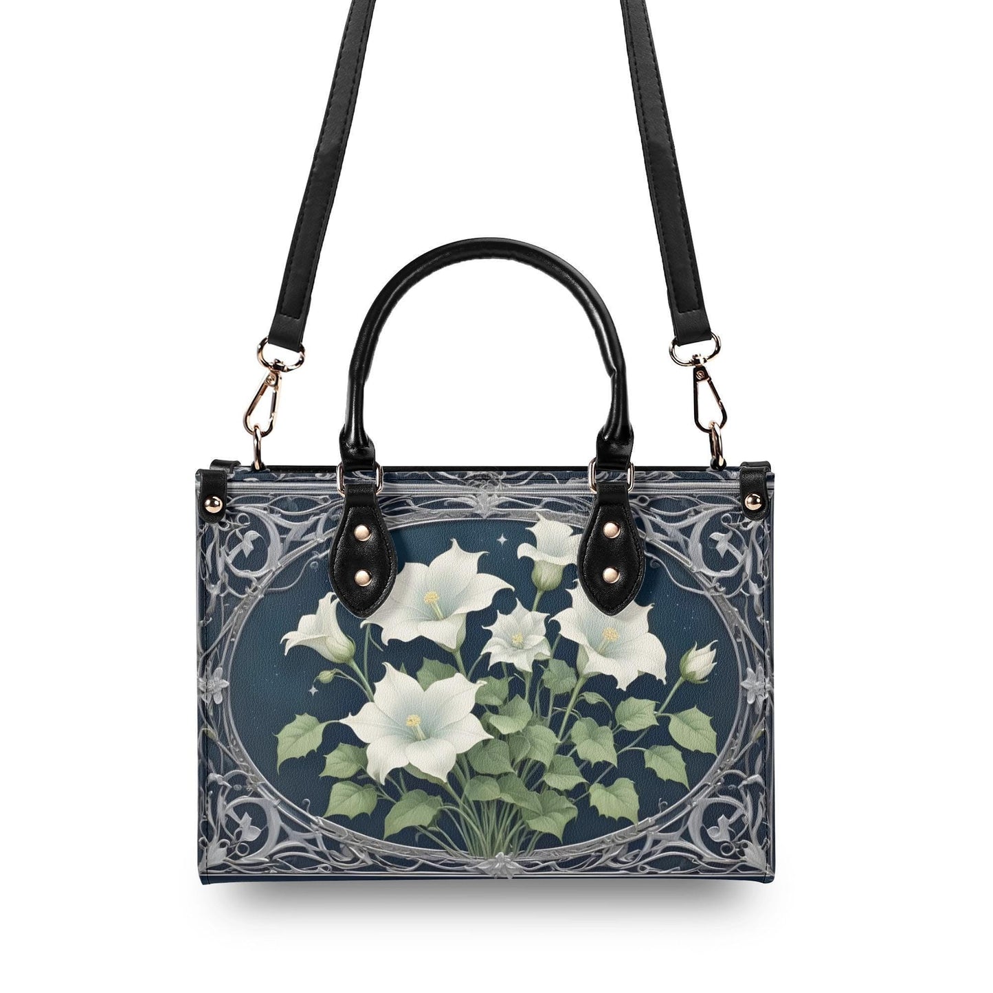 Moonflowers Bag Cute Crossbody Bag Unique Purse Cute Purse, Luxury Bag Vegan Leather Bags Printed Designer Bag