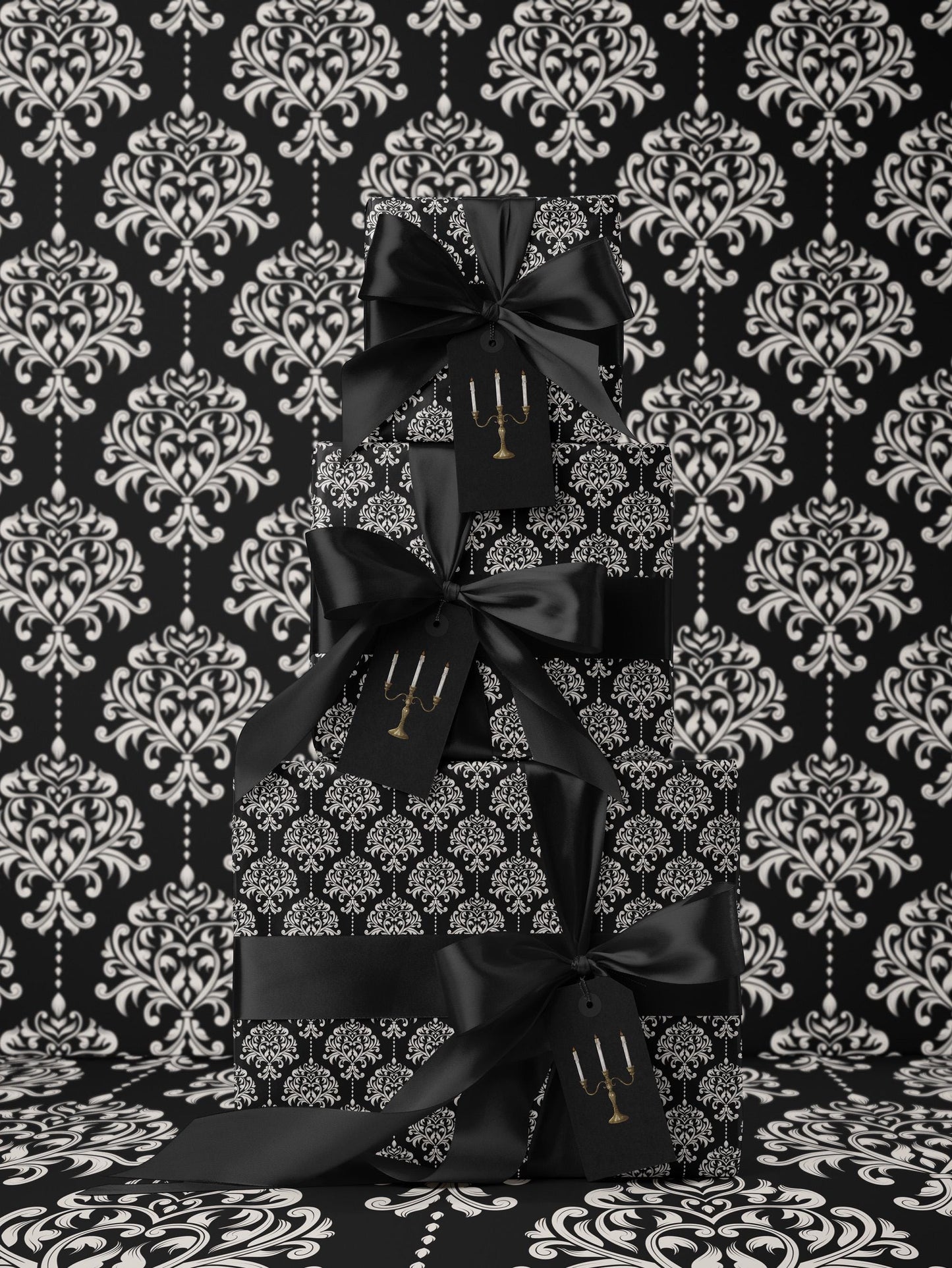 Elegant Damask Wrapping Paper Wedding Gift Wrap Paper Anniversary Gift for Her Holiday Wrapping Paper Romantic Gift Bridal Shower Gift