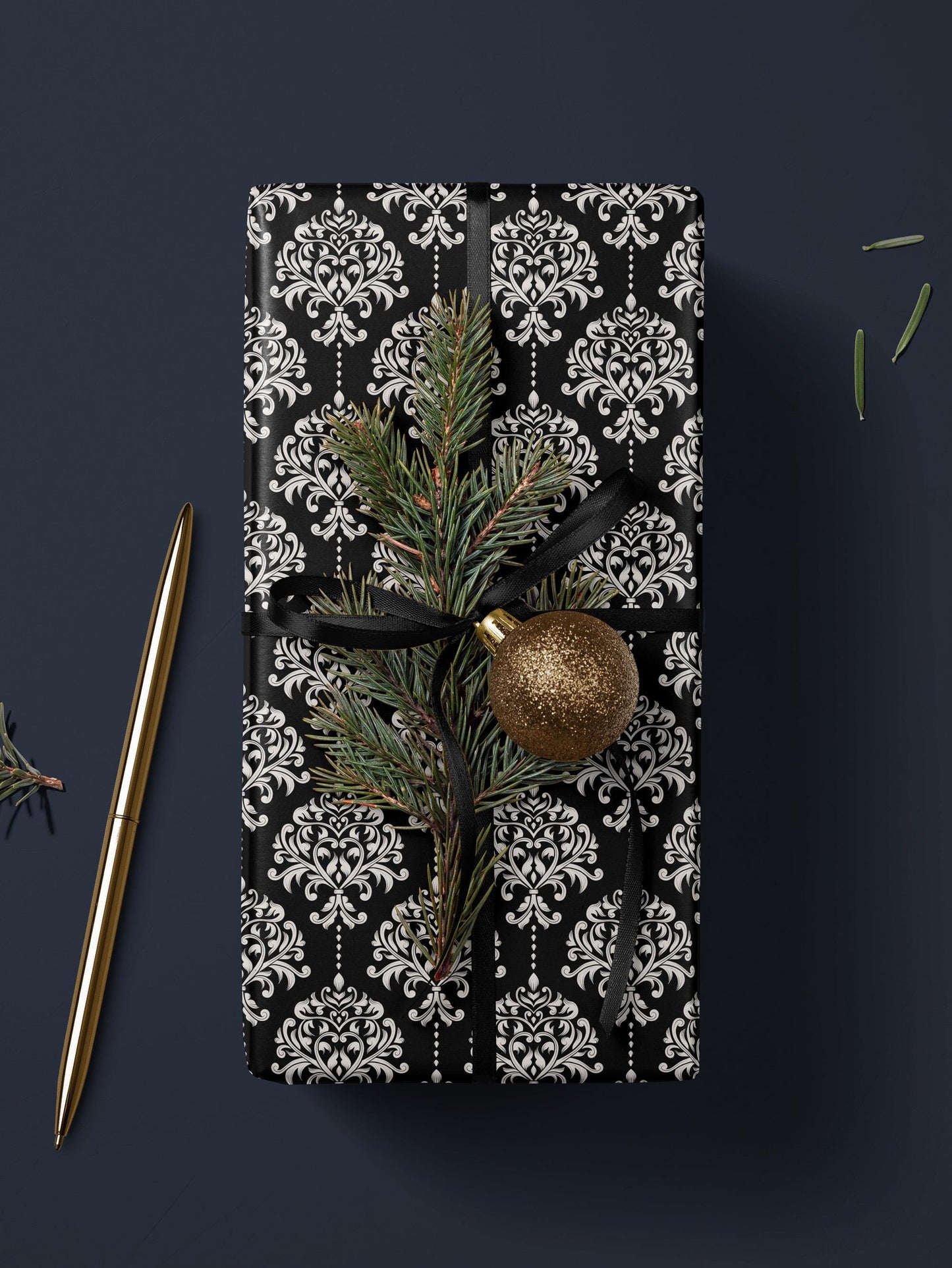 Elegant Damask Wrapping Paper Wedding Gift Wrap Paper Anniversary Gift for Her Holiday Wrapping Paper Romantic Gift Bridal Shower Gift