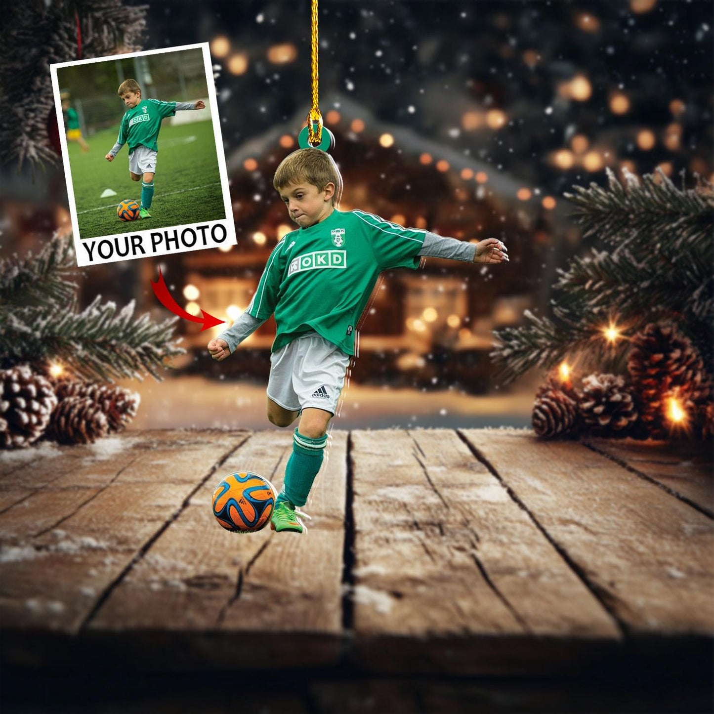 Christmas Ornament Photo Gift, Personalized Ornament, Soccer Player Kids Ornament, Acrylic Picture Ornament, Family Ornaments 2024