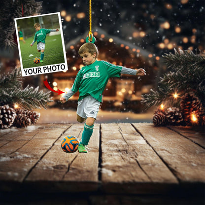 Christmas Ornament Photo Gift, Personalized Ornament, Soccer Player Kids Ornament, Acrylic Picture Ornament, Family Ornaments 2024