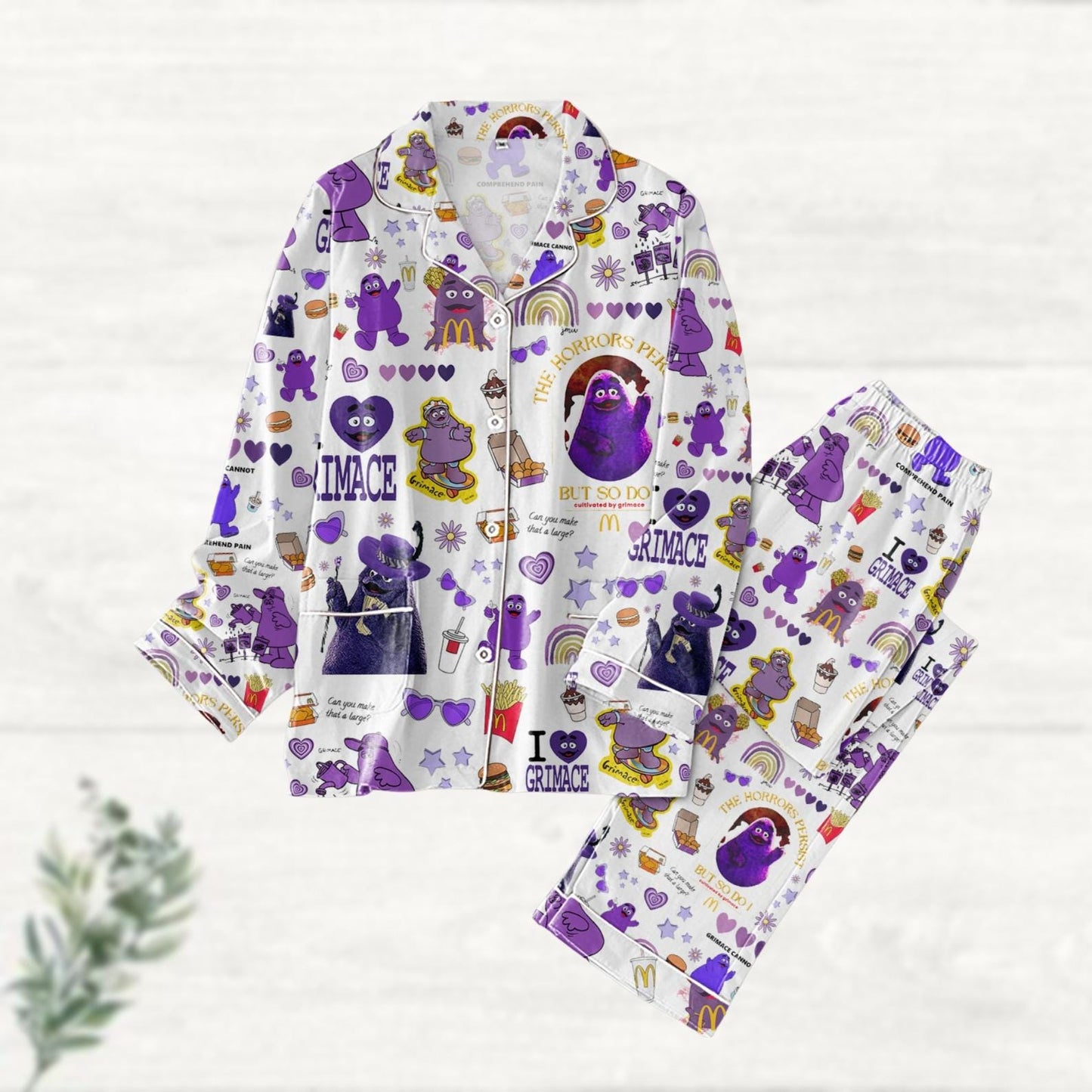 Christmas Grimace Pajamas Set, Mcdonald Pajamas Family, Funny Christmas Vacation Pyjamas, Christmas Pajamas For Party, Gift For Fan