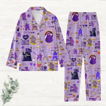 Christmas Grimace Pajamas Set, Mcdonald Pajamas Family, Funny Christmas Vacation Pyjamas, Christmas Pajamas For Party, Gift For Fan