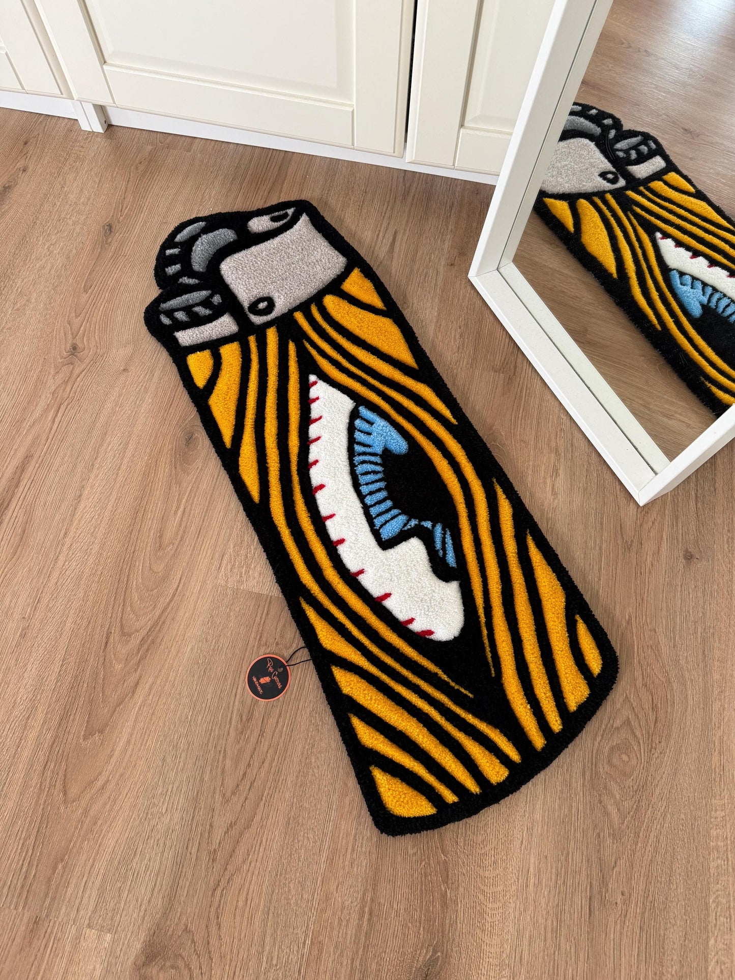 Yellow Lighter Handmade Rug | Custom Rug, Lighter Rug, Tufted Rug, tufting rug, Home Decor