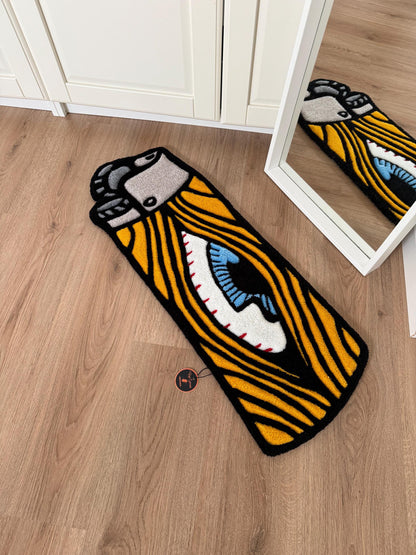 Yellow Lighter Handmade Rug | Custom Rug, Lighter Rug, Tufted Rug, tufting rug, Home Decor