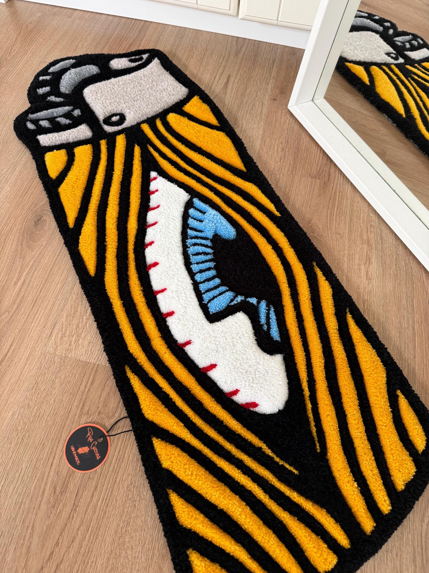 Yellow Lighter Handmade Rug | Custom Rug, Lighter Rug, Tufted Rug, tufting rug, Home Decor