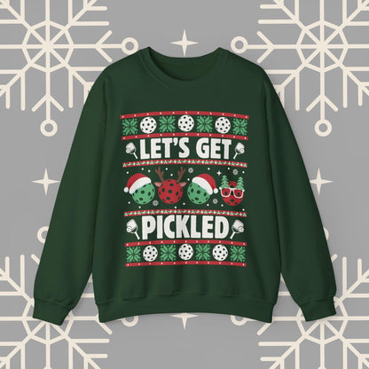 Pickleball Ugly Christmas , Let's Get Pickled, Pickleballer Sweatshirt, Funny Holiday Jumper, Pickleball Gifts