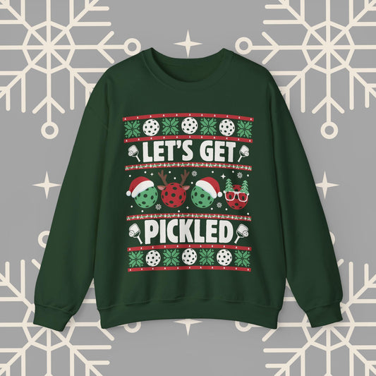 Pickleball Ugly Christmas , Let's Get Pickled, Pickleballer Sweatshirt, Funny Holiday Jumper, Pickleball Gifts