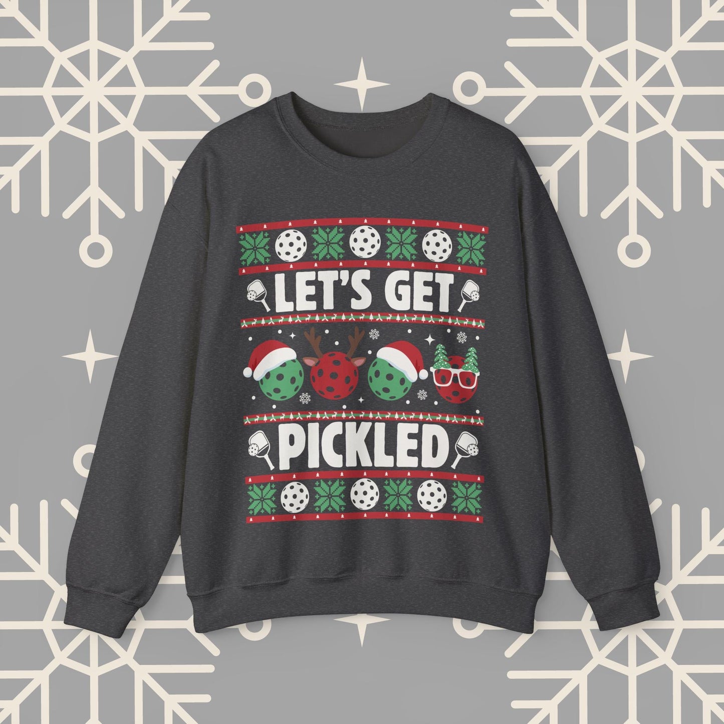 Pickleball Ugly Christmas , Let's Get Pickled, Pickleballer Sweatshirt, Funny Holiday Jumper, Pickleball Gifts