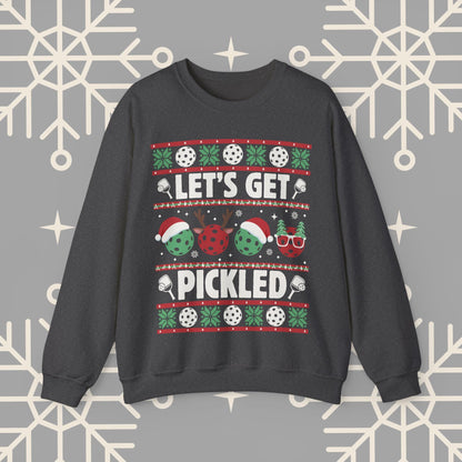 Pickleball Ugly Christmas , Let's Get Pickled, Pickleballer Sweatshirt, Funny Holiday Jumper, Pickleball Gifts