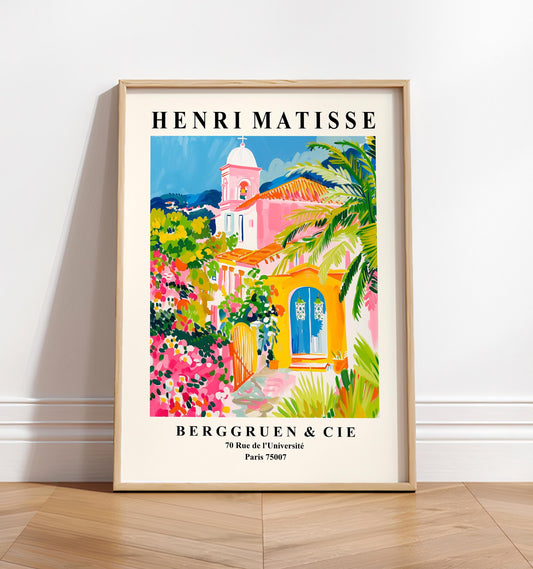 Matisse Inspired Church Painting: Mediterranean Art Print