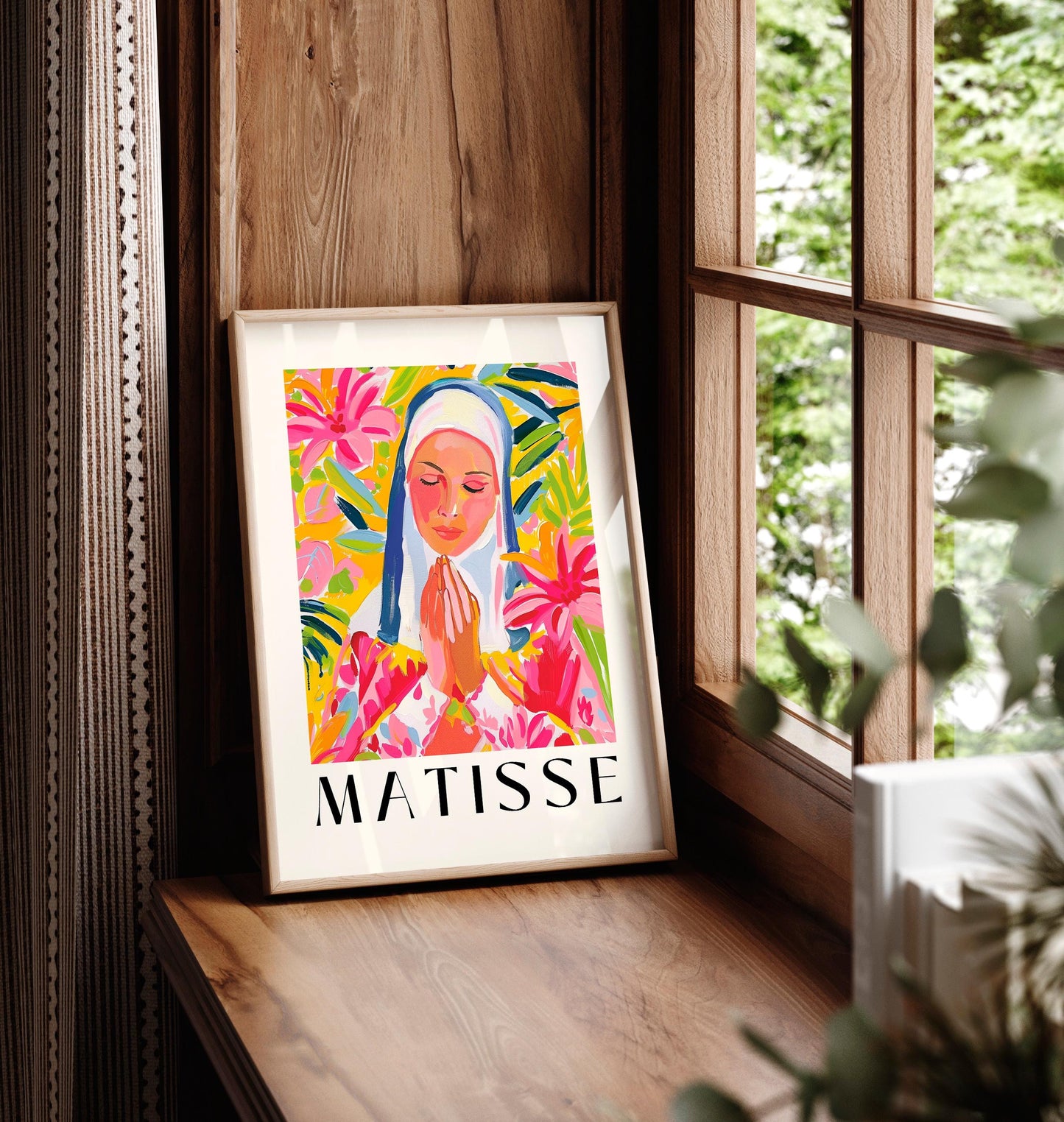Matisse Inspired Nun Print: Mid-Century Modern Christian Art