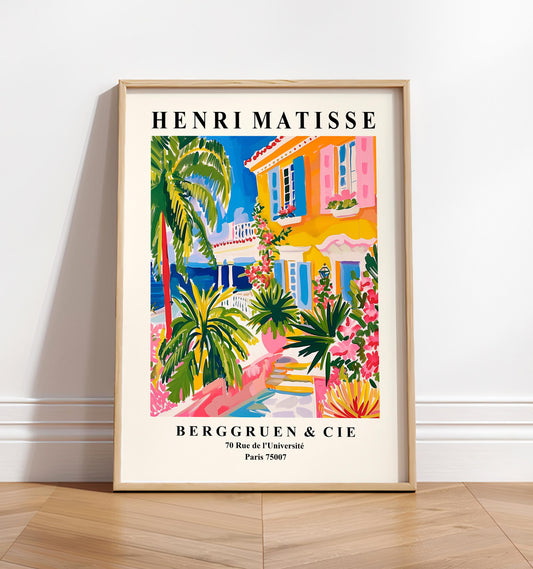 Villa architecture print, Aesthetic Matisse poster, Exhibition art, Henri Matisse print, Matisse cut outs, Gift Idea, Maximalist wall art