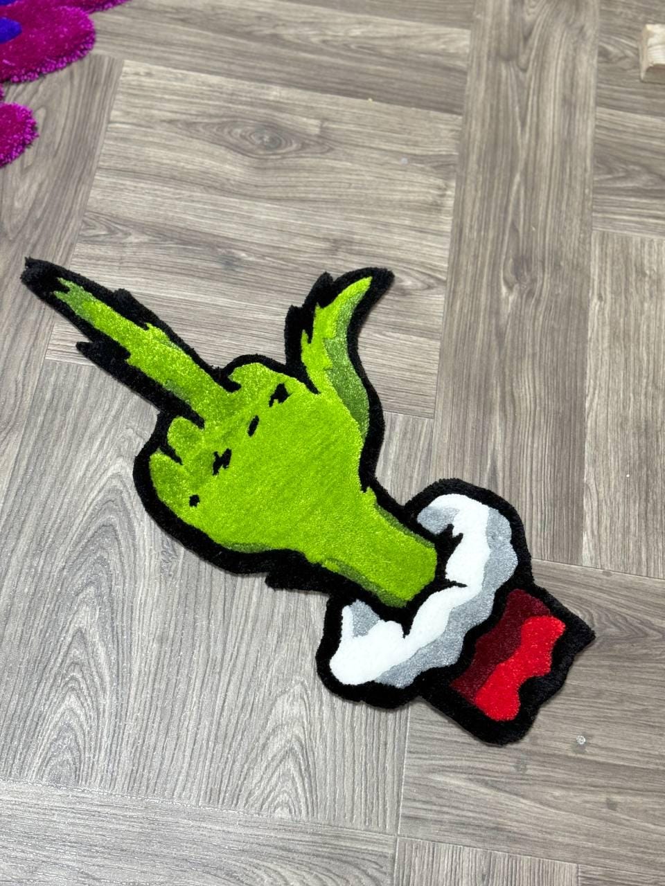 Grinch Rug/Tufted Grinch Rug/Rugs for bedroom aesthetic/custom rugs/hypebeast rug/handmade rugs/cool rug/Handmade rug/Christmas Gifts rugs