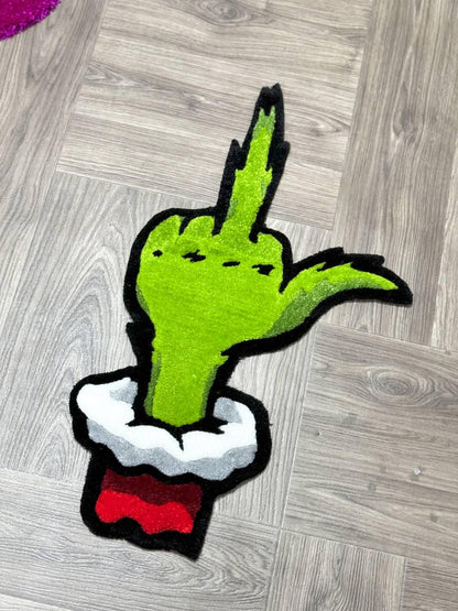 Grinch Rug/Tufted Grinch Rug/Rugs for bedroom aesthetic/custom rugs/hypebeast rug/handmade rugs/cool rug/Handmade rug/Christmas Gifts rugs