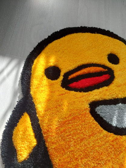 Cute Tufted Chick Rug with Knife Design – Fun and Unique Handmade Floor Mat, Cartoon chick Bath Mat, Funny Kawaii Decor, Gift for chick Love