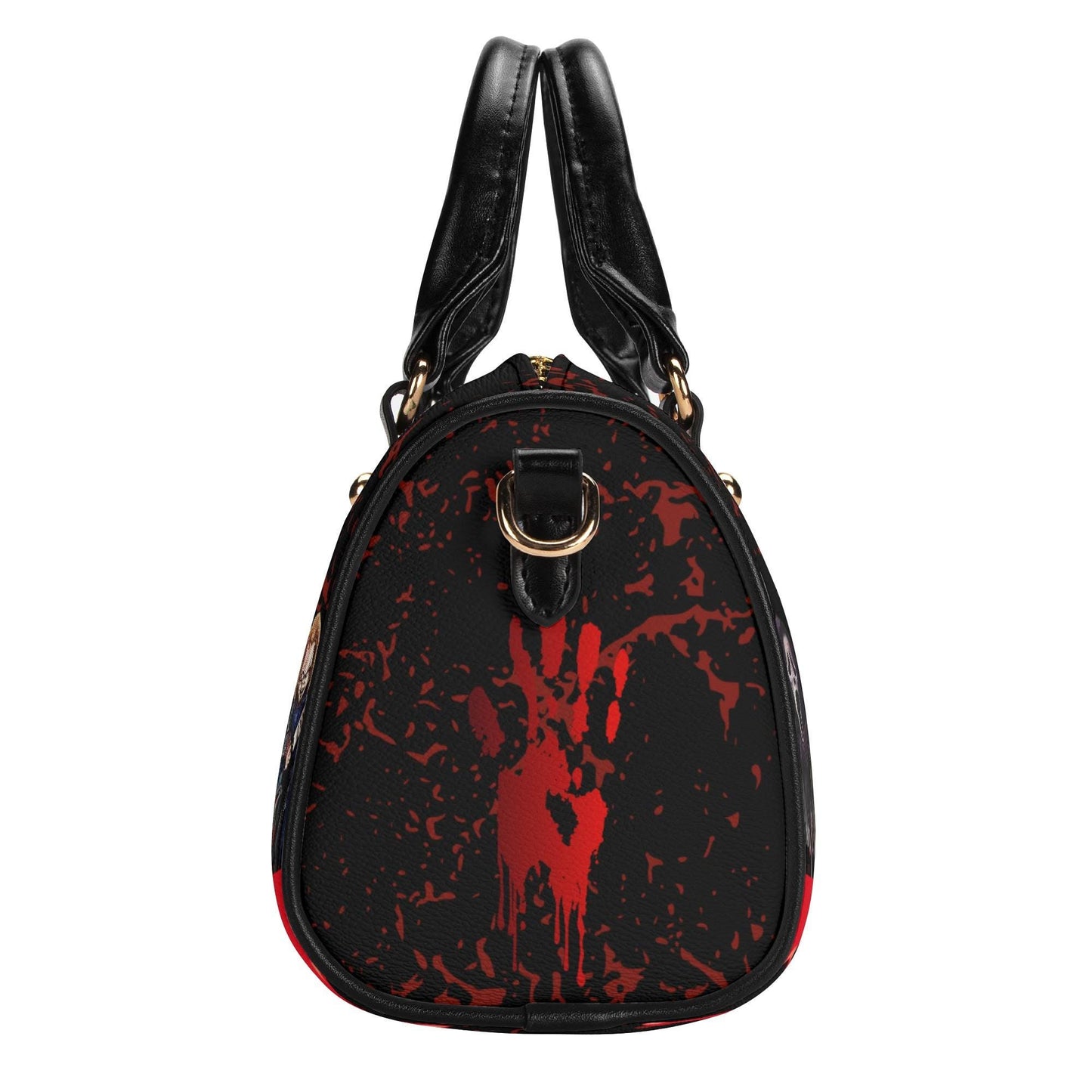 Psycho Friends Mini Handbag. Leather Mini Small Boston Bag Satchel. Horror Handbag. Top Handle. Shoulder Bag. Unique Gift.