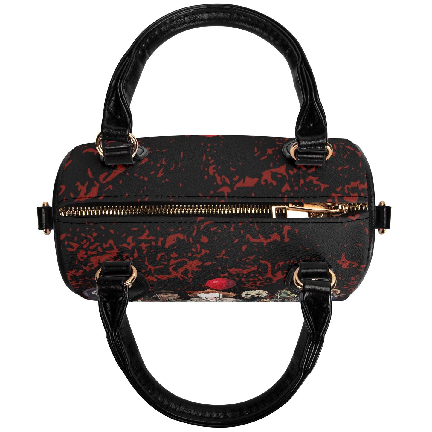 Psycho Friends Mini Handbag. Leather Mini Small Boston Bag Satchel. Horror Handbag. Top Handle. Shoulder Bag. Unique Gift.