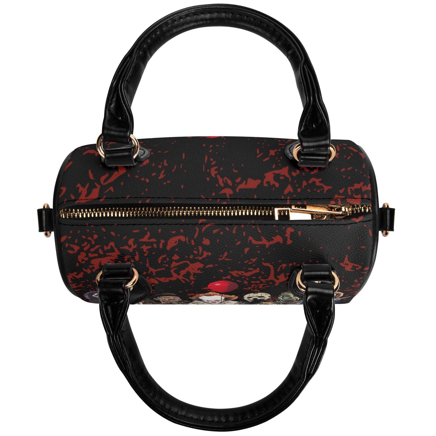 Psycho Friends Mini Handbag. Leather Mini Small Boston Bag Satchel. Horror Handbag. Top Handle. Shoulder Bag. Unique Gift.