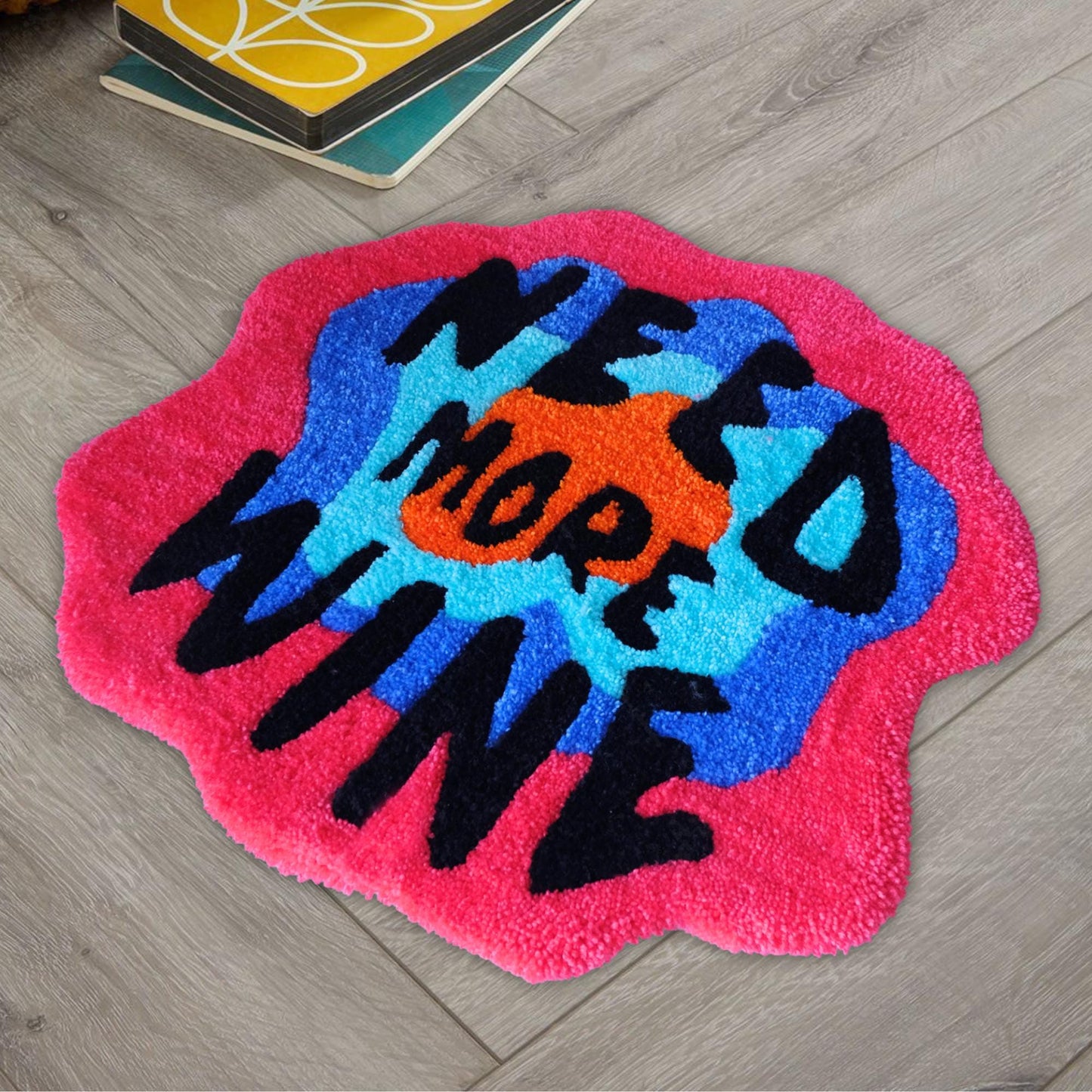 Need More Wine Nordic Letters Hallway Mat Tufted Rug Living Room Carpet Bathroom Mat Soft Bedroom Floor Pad Doormat Cartoon Anime