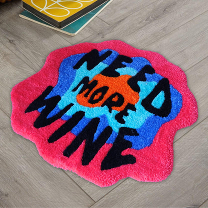 Need More Wine Nordic Letters Hallway Mat Tufted Rug Living Room Carpet Bathroom Mat Soft Bedroom Floor Pad Doormat Cartoon Anime