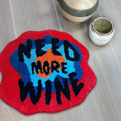 Need More Wine Nordic Letters Hallway Mat Tufted Rug Living Room Carpet Bathroom Mat Soft Bedroom Floor Pad Doormat Cartoon Anime