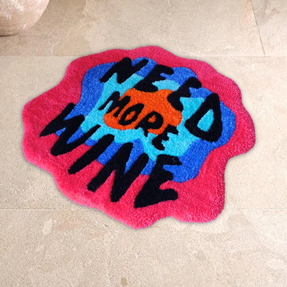 Need More Wine Nordic Letters Hallway Mat Tufted Rug Living Room Carpet Bathroom Mat Soft Bedroom Floor Pad Doormat Cartoon Anime