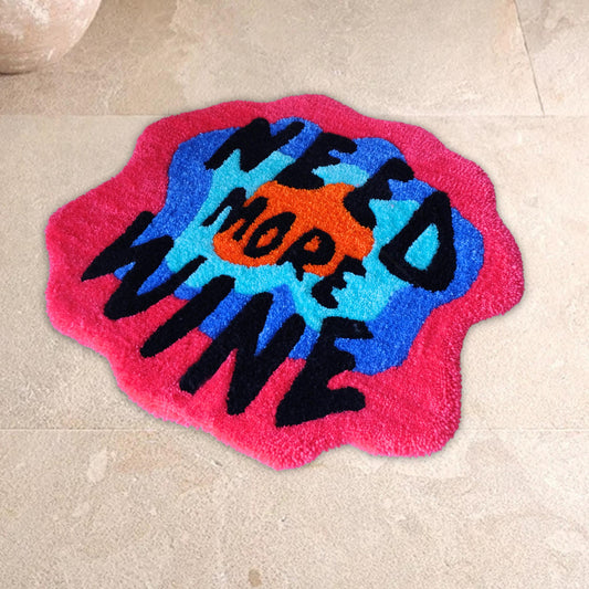 Need More Wine Nordic Letters Hallway Mat Tufted Rug Living Room Carpet Bathroom Mat Soft Bedroom Floor Pad Doormat Cartoon Anime